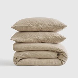 QUINCE Organic Airy Gauze Duvet Cover Set King/Cal King Dune 6942
